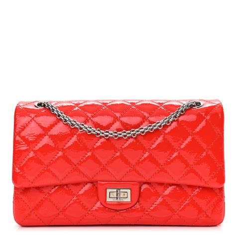 CHANEL Patent Quilted 2.55 Reissue 226 Flap Red